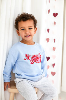 Valentines 'Mummy's Boy'/ 'Daddy's Girl Retro Embroidered Sweatshirt Jumpers, 2 of 7