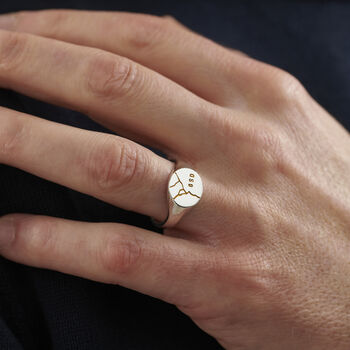 Men's Personalised Kintsugi Signet Ring, 4 of 7
