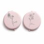 Personalised Engraved Pink Flower Pocket Mirror, thumbnail 2 of 4