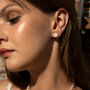 Enamel Daisy Stud Sterling Silver Earrings, thumbnail 5 of 8