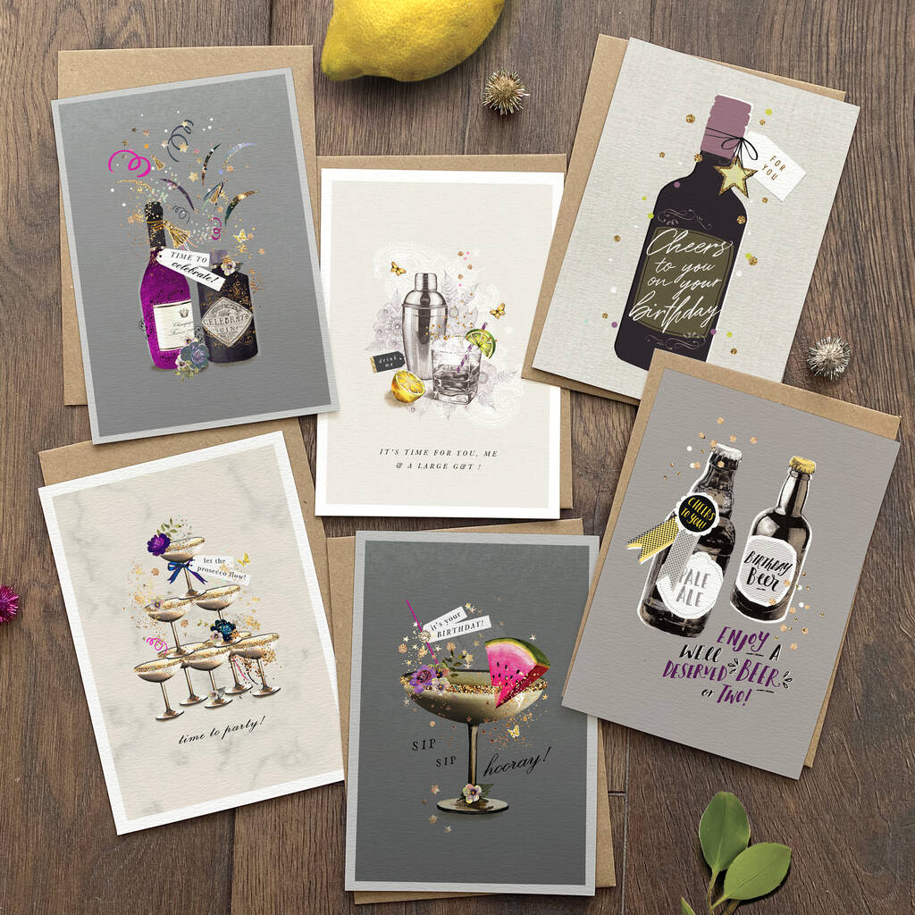 Mixed Pack Of 'Boozy Birthday' Cards, 1 of 7