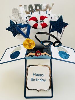 Swimming Themed 3D Birthday Card, 2 of 8