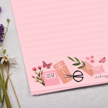 A4 Pink Letter Writing Paper With Pink Parcels, 2 of 4