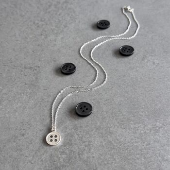 Thank You Mum Sterling Silver Button Necklace, 2 of 6