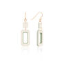 Cream And Green Rectangle Earrings, thumbnail 1 of 7