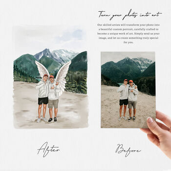 Personalised Memorial Gift – Custom Watercolour Of Deceased Loved Ones, Family Remembrance Illustration, 2 of 12