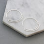 Geometric Sterling Silver Round Wire Hoop Earrings, thumbnail 1 of 6