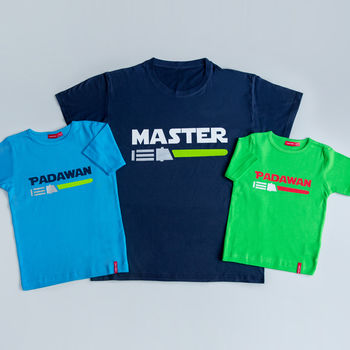 Personalised Master And Padawan T Shirt Set, 4 of 10