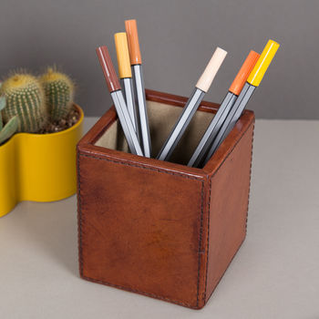 Personalised Leather Pen Pot Two Colours, 4 of 8