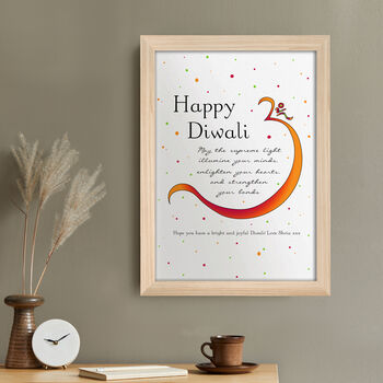 Personalised Diwali Colourful Om Symbol Framed Print, 5 of 6