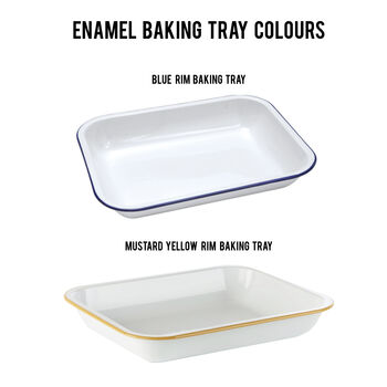 Enamel 'Baked By' Personalised Baking Tray, 3 of 4