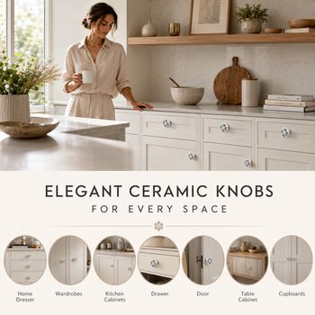Midnight Fern Round Ceramic Knob, 6 of 10