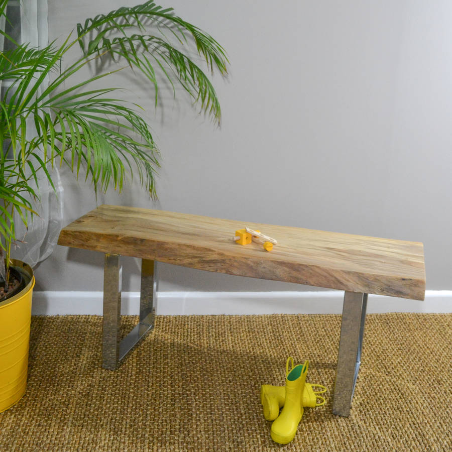 Live Edge Wood Slab Bench natural live edge wood slab bench by frances bradley