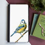 Inky Blue Tit Faux Leather Phone Case With Card Slots, thumbnail 1 of 6