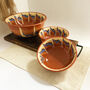 Set Of Two Ceramic Stoneware Soup Bowls W Blue Accents, thumbnail 2 of 5