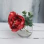 Deep Red Faux Peony Bouquet In Vase, thumbnail 6 of 9