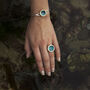 Round Turquoise Reef Silver Plated Bangle, thumbnail 2 of 7