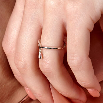 Sterling Silver Designer Mini Drop Ring, 4 of 6