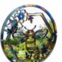 Metal Mirror Garden Wall Art Bee Sun Catcher Outdoor Plaque Gift, thumbnail 3 of 5