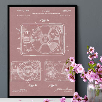 Anatomy Of A Record Player Patent Print, 4 of 7