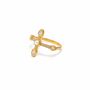 Pearl Cross Ring In 18k Gold Gemstone Cocktail Ring, thumbnail 6 of 10