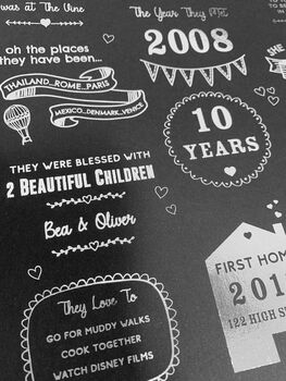 10th Tin Anniversary Story Of Us Foil Print, 7 of 9