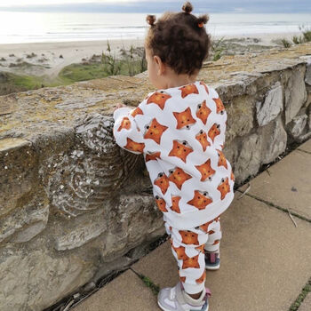 Fox Cotton Sweatshirt And Jogger Unisex Outfit Set, 2 of 5