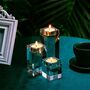 Three Pieces Crystal Glass Candle Holder Set, thumbnail 2 of 7