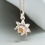 Personalised Sterling Silver July Lotus Waterlily Birth Flower Necklace, thumbnail 1 of 10