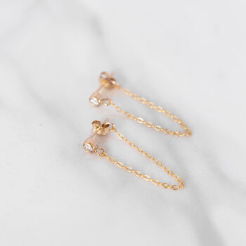 14k Gold Filled Chain Wrap Studs, 2 of 8