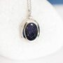 Personalised Sterling Silver Twinkling Blue Goldstone Locket, thumbnail 2 of 12