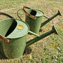 Pair Of Heritage Green And Copper Watering Cans, thumbnail 1 of 10
