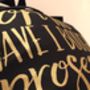 Prosecco Black And Gold Metallic Foil Bag, thumbnail 6 of 7