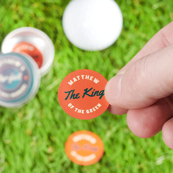 Personalised Colourful Golf Ball Marker Set In Tin, 2 of 3
