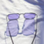 Purple Nose Bridge Angular Rectangle Aviator Sunglasses, thumbnail 5 of 9