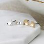 Silver And Gold Plated Heart Stud Earrings Set, thumbnail 1 of 3