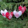 Felt Hearts Set Of Four Handmade Tree's Decorations, thumbnail 6 of 8