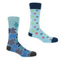 Peace Light Blue And Jigsaw Blue Men's Socks Bundle, thumbnail 1 of 6