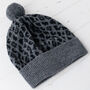 Leopard Knitted Pom Pom Hat, thumbnail 8 of 11