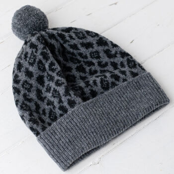 Leopard Knitted Pom Pom Hat, 8 of 11