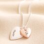 Personalised Textured Double Heart Necklace, thumbnail 4 of 8