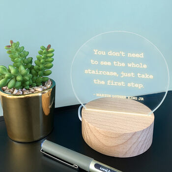 Personalised Motivational Quote Mini Desk Lamp, 2 of 9
