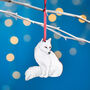 Arctic Fox Christmas Tree Decoration, thumbnail 1 of 4