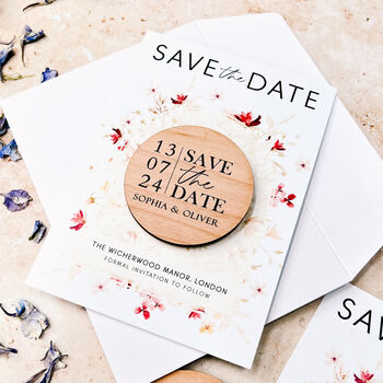 Save The Date Magnet Cards Summer Wedding Wildflower, 10 of 10