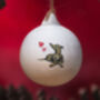 Lurcher Ceramic Round Bauble, thumbnail 1 of 5