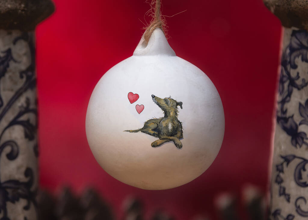 Lurcher Ceramic Round Bauble, 1 of 5