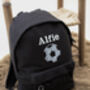 Personalised Embroidered Black Football Kids Backpack, thumbnail 1 of 6