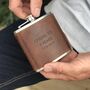 Personalised 3rd Anniversary Leather Hip Flask, thumbnail 1 of 11