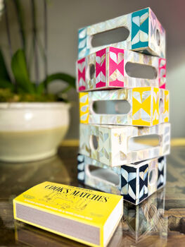 Mother Of Pearl Inlay Match Box Holder | Sunshine Yellow, 8 of 8