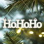 Hanging Ivory Ho Ho Ho Sign Christmas Decoration, thumbnail 1 of 5